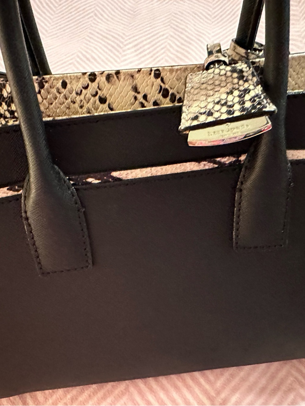 kate spade Black Satchel with Snakeskin Accent - Picture 3 of 5